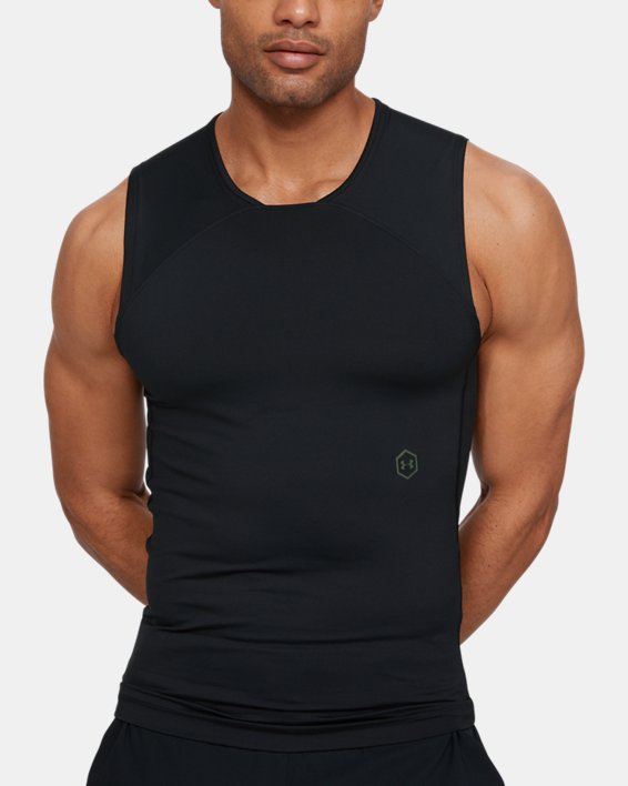 Men's UA RUSH™ Compression Sleeveless in Black image number 1